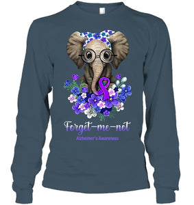 Forget me not Alzheimer s Awareness Elephant Flower T Shirt