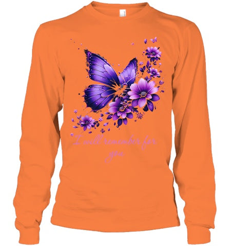 Image of Butterfly I Will Remember For You Alzheimer s Awareness T Shirt