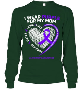 Purple Alzheimers Awareness Products Mom Gifts Men Women T Shirt