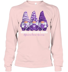 Alzheimer s Disease Awareness Month Purple Ribbon Gnomies T Shirt