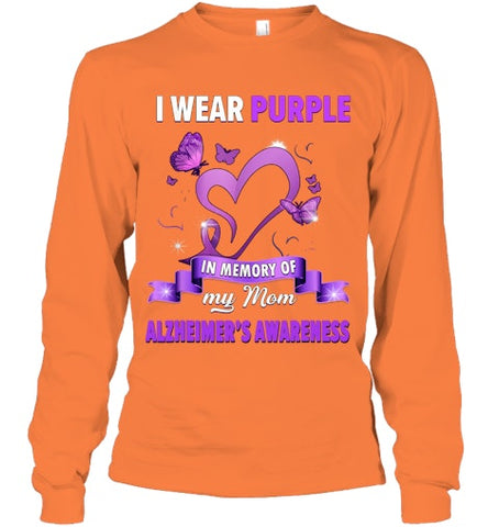 Image of Alzheimer s Awareness Gift I Wear Purple In Memory Of My Mom T Shirt