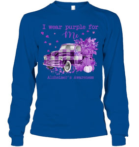 I Wear Purple Pumpkin Truck For Me Alzheimer's Awareness