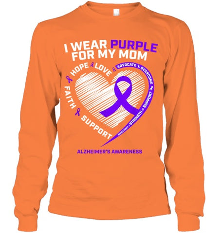 Image of Purple Alzheimers Awareness Products Mom Gifts Men Women T Shirt