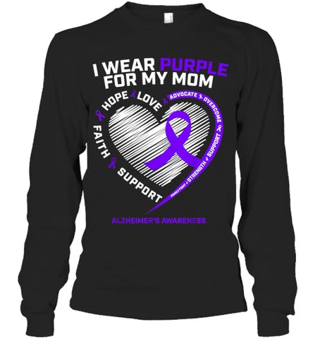 Image of Purple Alzheimers Awareness Products Mom Gifts Men Women T Shirt