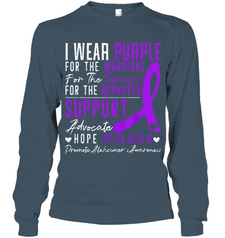 Image of I Wear Purple Alzheimer s Awareness Dementia Disease T Shirt