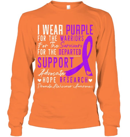 Image of I Wear Purple Alzheimer s Awareness Dementia Disease T Shirt