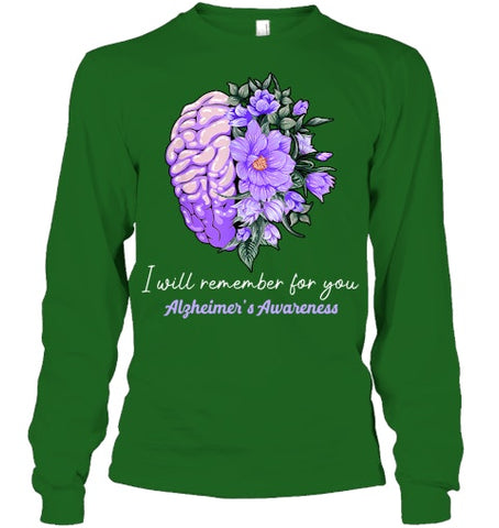 Image of I Will Remember For You Purple Ribbon Alzheimers Awareness