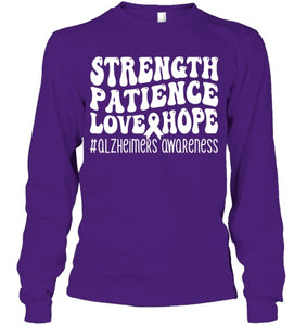 End Alz Alzheimers Walk Strength Patience Love Hope Purple