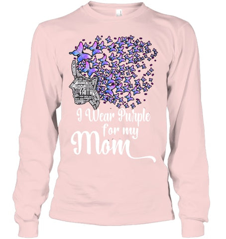 Image of I Wear Purple For My Mom Alzheimers T Shirt