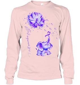 I ll Remember For You Purple Elephant Alzheimer s Awareness T Shirt