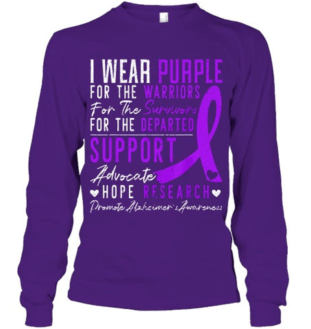 Image of I Wear Purple Alzheimer s Awareness Dementia Disease T Shirt