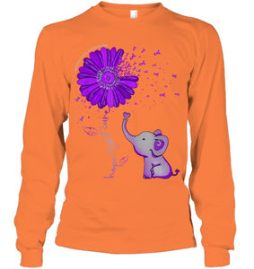 Hope Fight Cure Elephant Alzheimer s Purple Ribbon T Shirt