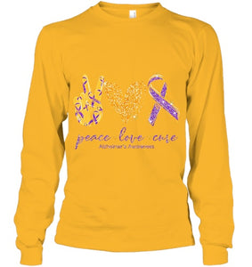 Peace Love Cure Alzheimer s Awareness T Shirt