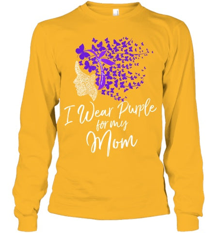 Image of I Wear Purple For My Mom Shirt Alzheimer s Awareness Gift