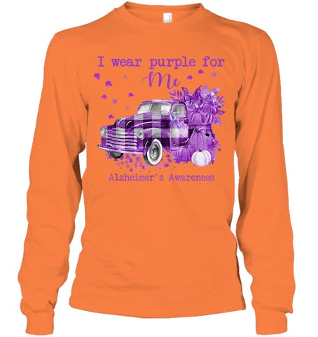 Image of I Wear Purple Pumpkin Truck For Me Alzheimer's Awareness