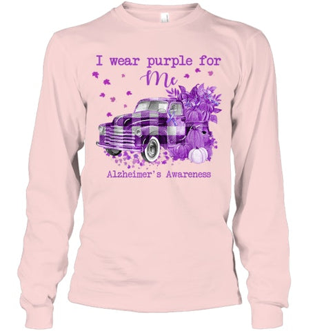 Image of I Wear Purple Pumpkin Truck For Me Alzheimer's Awareness