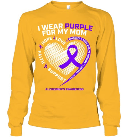 Image of Purple Alzheimers Awareness Products Mom Gifts Men Women T Shirt