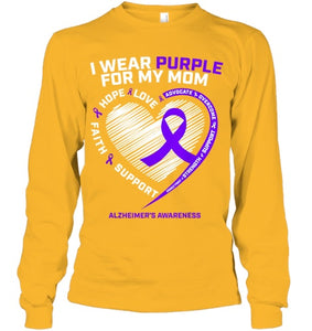 Purple Alzheimers Awareness Products Mom Gifts Men Women T Shirt