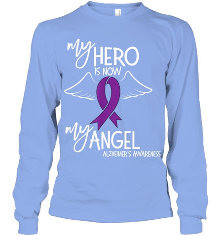 Image of My Hero is now my Angel Alzheimers Awareness T Shirt T shirt T Shirt