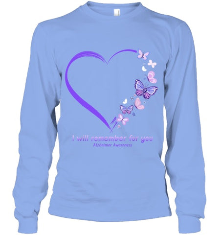 Image of I Will Remember For You Butterfly Alzheimer s Awareness T Shirt