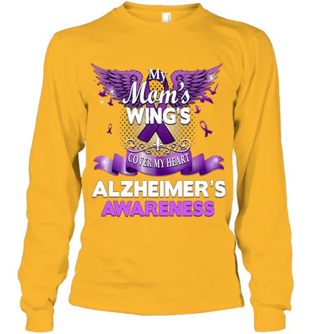 Image of Alzheimer s Awareness Products Mom s Wings Cover My Heart T Shirt