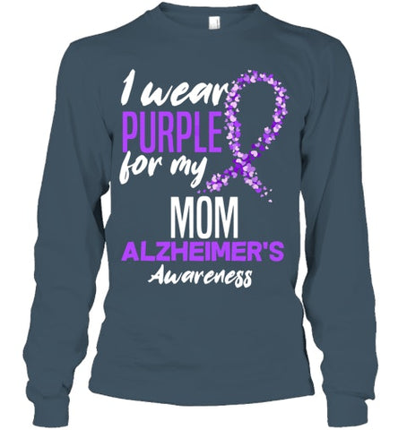 Image of I Wear Purple For My Mom Dementia Alzheimer s Awareness T Shirt