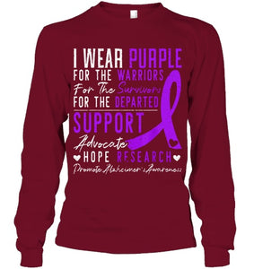 I Wear Purple Alzheimer s Awareness Dementia Disease T Shirt