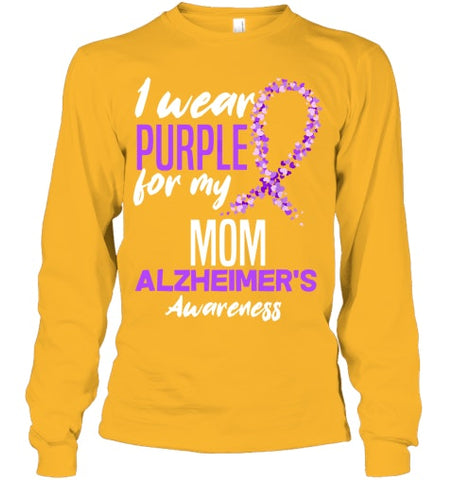 Image of I Wear Purple For My Mom Dementia Alzheimer s Awareness T Shirt