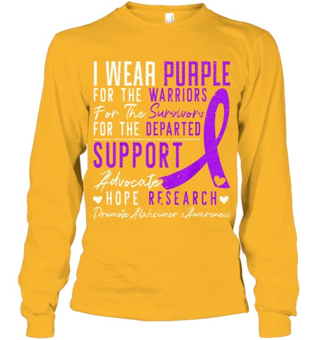 Image of I Wear Purple Alzheimer s Awareness Dementia Disease T Shirt