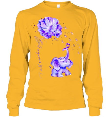 Image of I ll Remember For You Purple Elephant Alzheimer s Awareness T Shirt