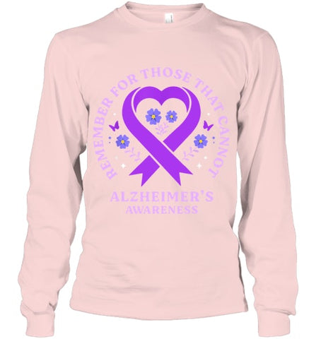 Image of Remember For Those That Cannot Alzheimer s Awareness Ribbon T Shirt