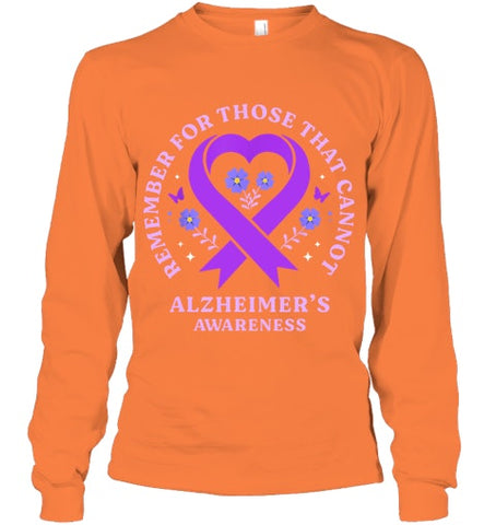 Image of Remember For Those That Cannot Alzheimer s Awareness Ribbon T Shirt