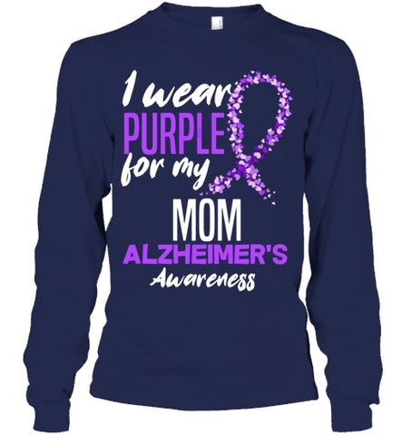 Image of I Wear Purple For My Mom Dementia Alzheimer s Awareness T Shirt