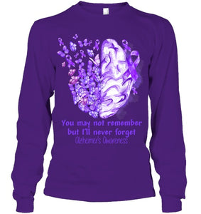 Alzheimer s awareness, Dementia gift, Purple Butterfiles T Shirt