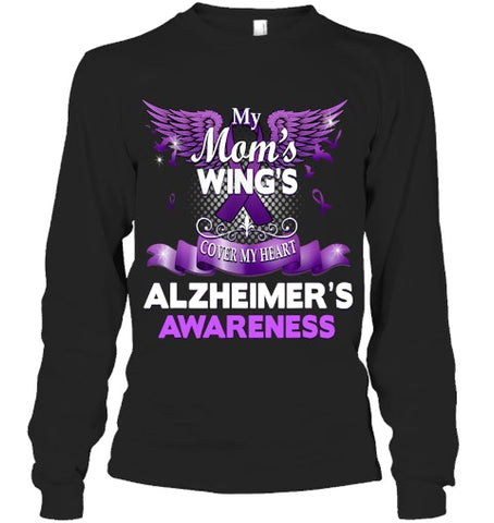 Image of Alzheimer s Awareness Products Mom s Wings Cover My Heart T Shirt