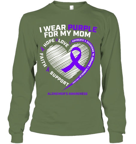 Image of Purple Alzheimers Awareness Products Mom Gifts Men Women T Shirt