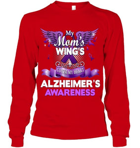 Alzheimer s Awareness Products Mom s Wings Cover My Heart T Shirt