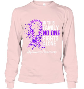 In This Family No One Fights Alone Shirt Alzheimer s Ribbon T Shirt