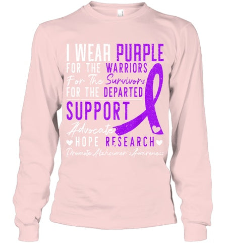 Image of I Wear Purple Alzheimer s Awareness Dementia Disease T Shirt