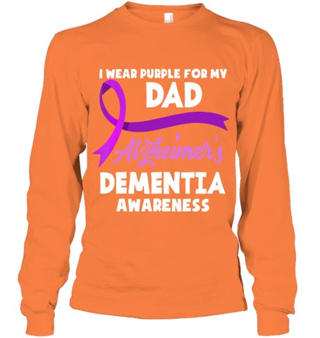 Image of I Wear Purple For My Dad Alzheimer s Dementia Awareness T Shirt