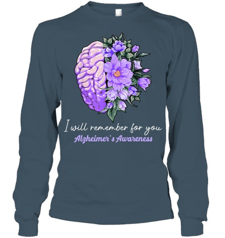 Image of I Will Remember For You Purple Ribbon Alzheimers Awareness