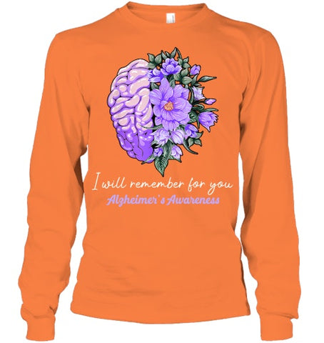 Image of I Will Remember For You Purple Ribbon Alzheimers Awareness