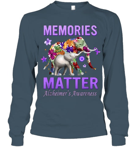 Image of Alzheimers Awareness Memories Matter Purple Elephant Womens T Shirt