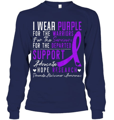 Image of I Wear Purple Alzheimer s Awareness Dementia Disease T Shirt