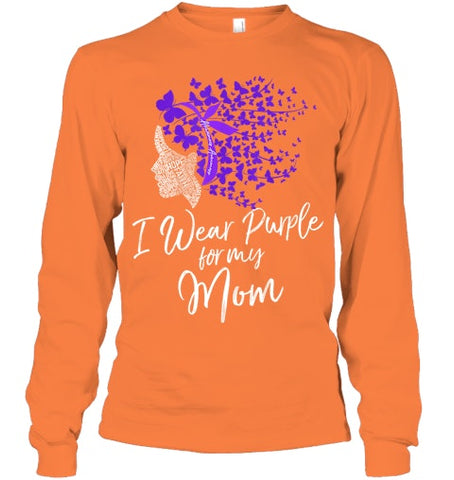 Image of I Wear Purple For My Mom Shirt Alzheimer s Awareness Gift