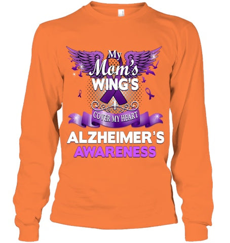 Image of Alzheimer s Awareness Products Mom s Wings Cover My Heart T Shirt