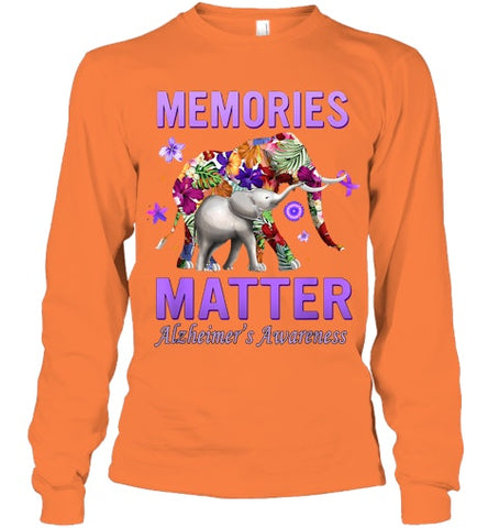 Image of Alzheimers Awareness Memories Matter Purple Elephant Womens T Shirt