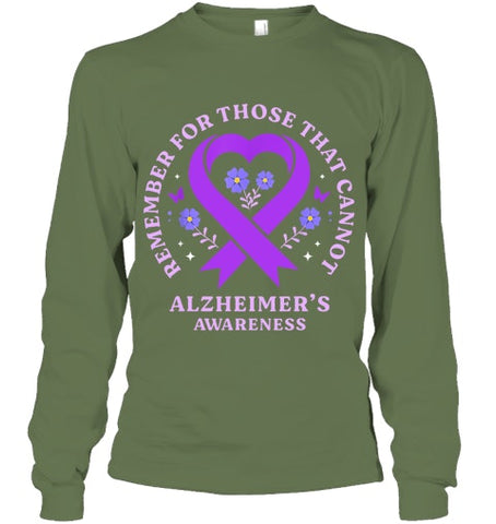 Image of Remember For Those That Cannot Alzheimer s Awareness Ribbon T Shirt