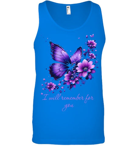 Image of Butterfly I Will Remember For You Alzheimer s Awareness T Shirt