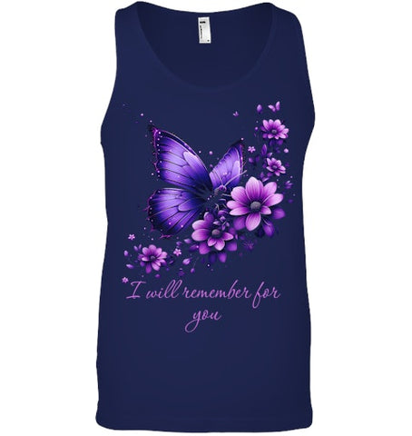 Image of Butterfly I Will Remember For You Alzheimer s Awareness T Shirt